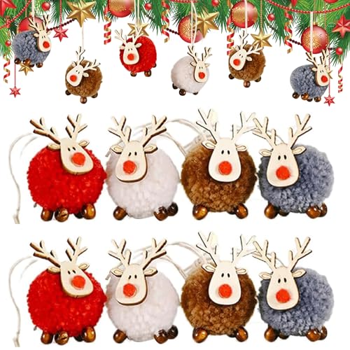 Filz Christbaumschmuck, 8 Stück Weihnachtsanhänger Elch Deko,...