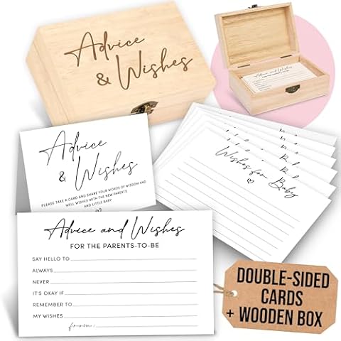 Woodamore Baby Shower Advice Cards For Parents To Be - Advice For New Parents Baby Shower Decorations Girl, Wishes For Baby Cards For Baby Shower Games Boy, Advice And Wishes Box Baby Shower Ideas Cover