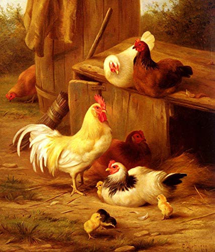 Tableau animaux de la ferme Edgar Hunt : l'art à l'huile pour un salon rustique
