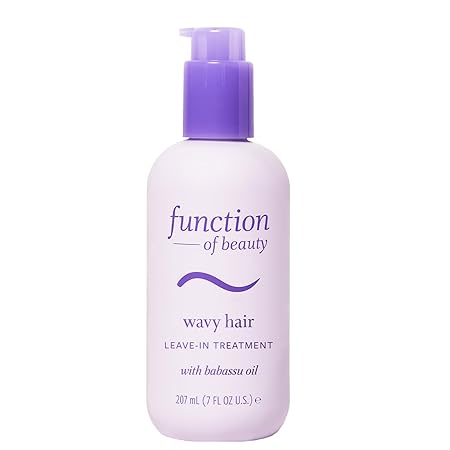 FUNCTION OF BEAUTY Leave In Conditioner Treatment for Wavy Hair, 7 oz - Provides Wave Definition, Glossy Shine and Smooths Dry Ends, Sulfate-Free, Customizable Haircare