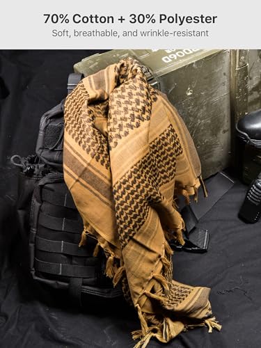 Image of FREE SOLDIER Scarf Military Shemagh Tactical Desert Keffiyeh Head Neck Scarf Arab Wrap with Tassel for Men Women
