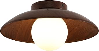 Brown Semi Flush Mount Ceiling Light Vintage Ceiling Lamp Shade