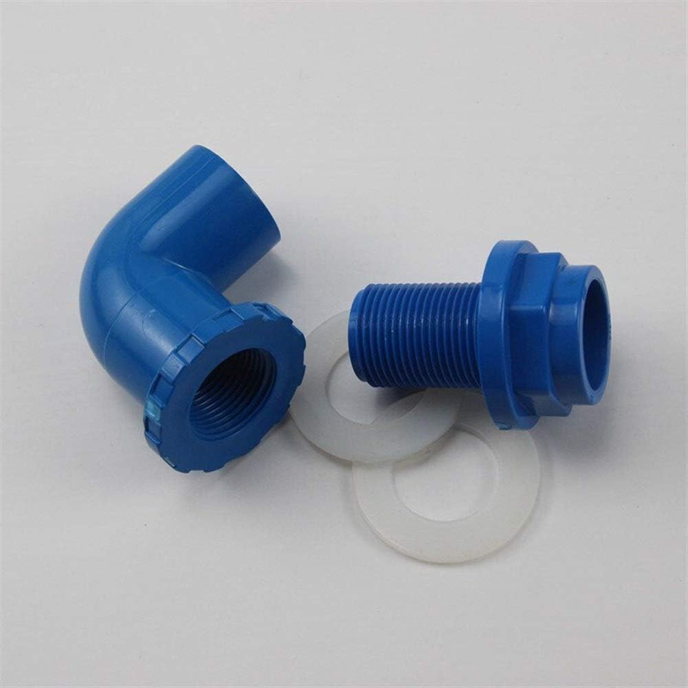 Pipe connector 10pcs I.D 20/25/32mm L Type PVC Pipe Connectors Thicken Fish Tank Drain Pipe Joints Garden Irrigation Water Supply Tube Drainage Parts (Color : Blue, Size : Inner diameter 25MM)