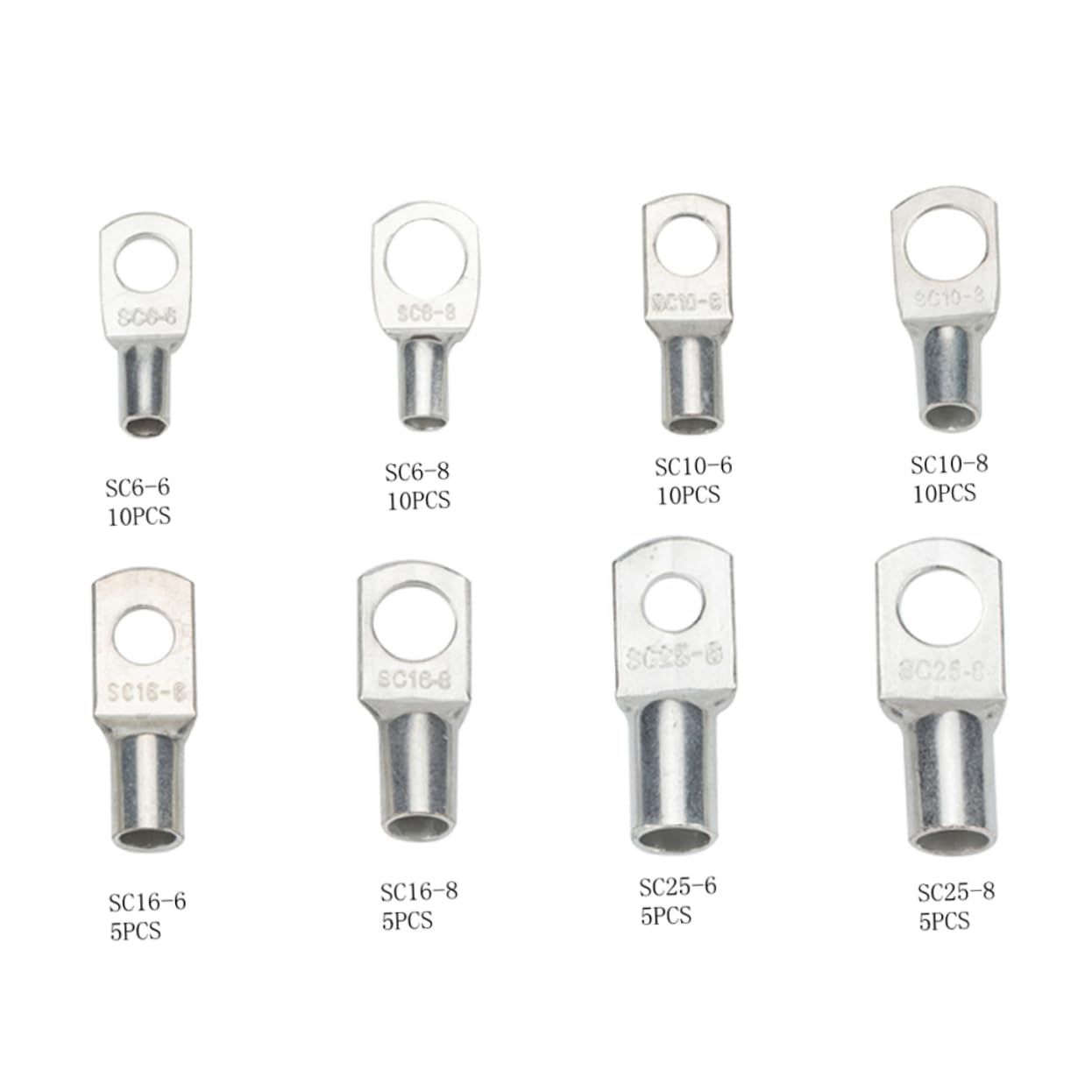 SOLUSTRE 65pcs Terminal Lug Tinned Tube Lug Battery Wire Connectors High Conductivity Crimped Soldered Terminal Kit for Distribution Box