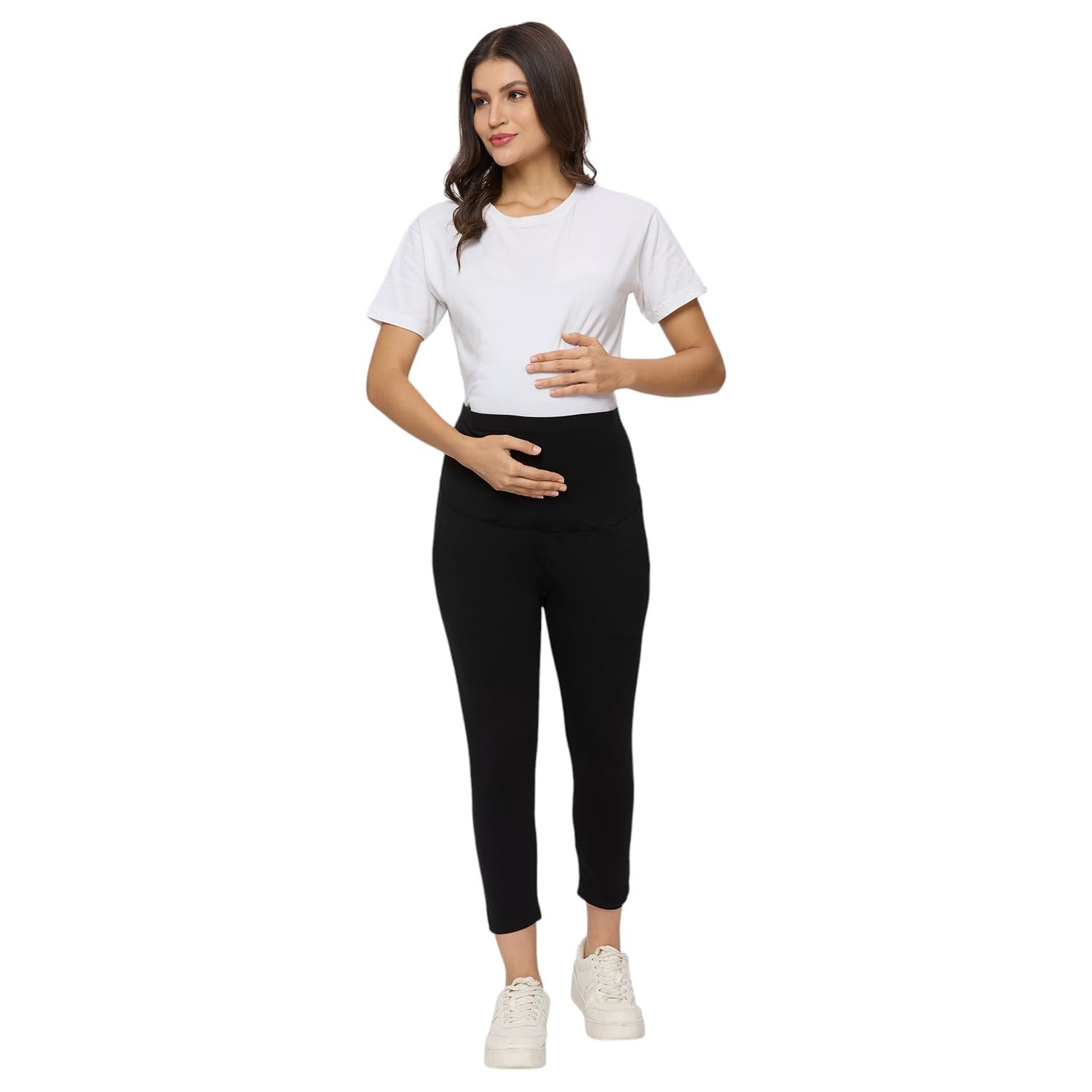 Evamomies Women's Cotton Maternity Leggings for Pregnant Women Pre & Post Pregnancy