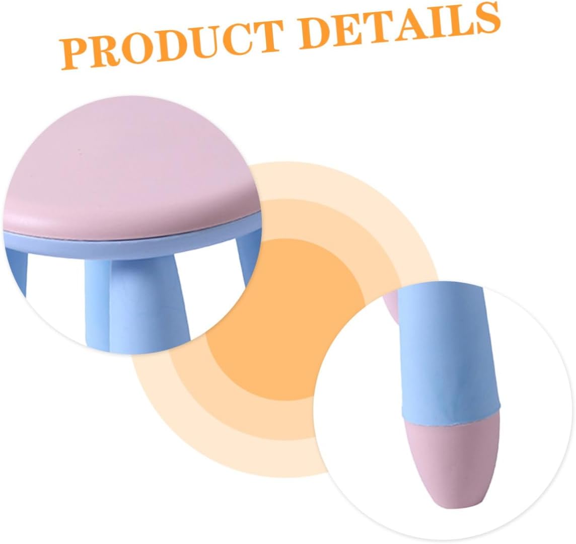 Cartoon Bear Stool Non-Skid Plastic Stool Thickened Small Seat Anti-Slip for Home and Kindergarten Use, Cute Pink Bear Design,