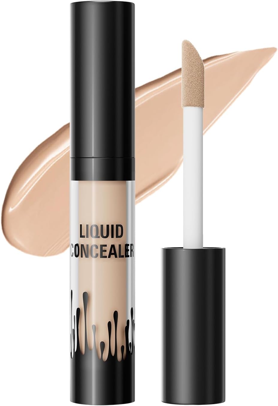 Corrector de Ojeras, Impermeable Líquido Maquillajes correctores, 24H De larga duración, Corrector para ojeras, lagrimeo, pecas, acné, pigmentación e imperfecciones (Tono natural)