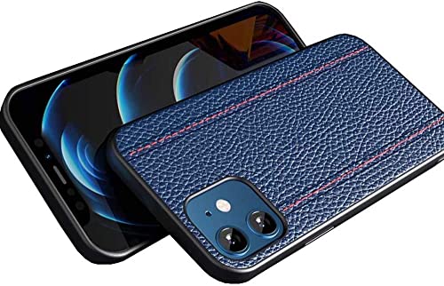Étui iPhone 12 cuir bleu pour éviter les vitres cassées