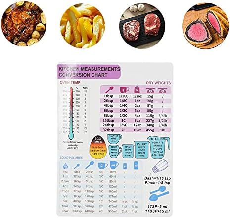 Yosoo Kitchen Conversion, Sheet Liquid Conversion Chart Magnetic Weight Liquid Temperature Guide Cooking Accessory(1 single)