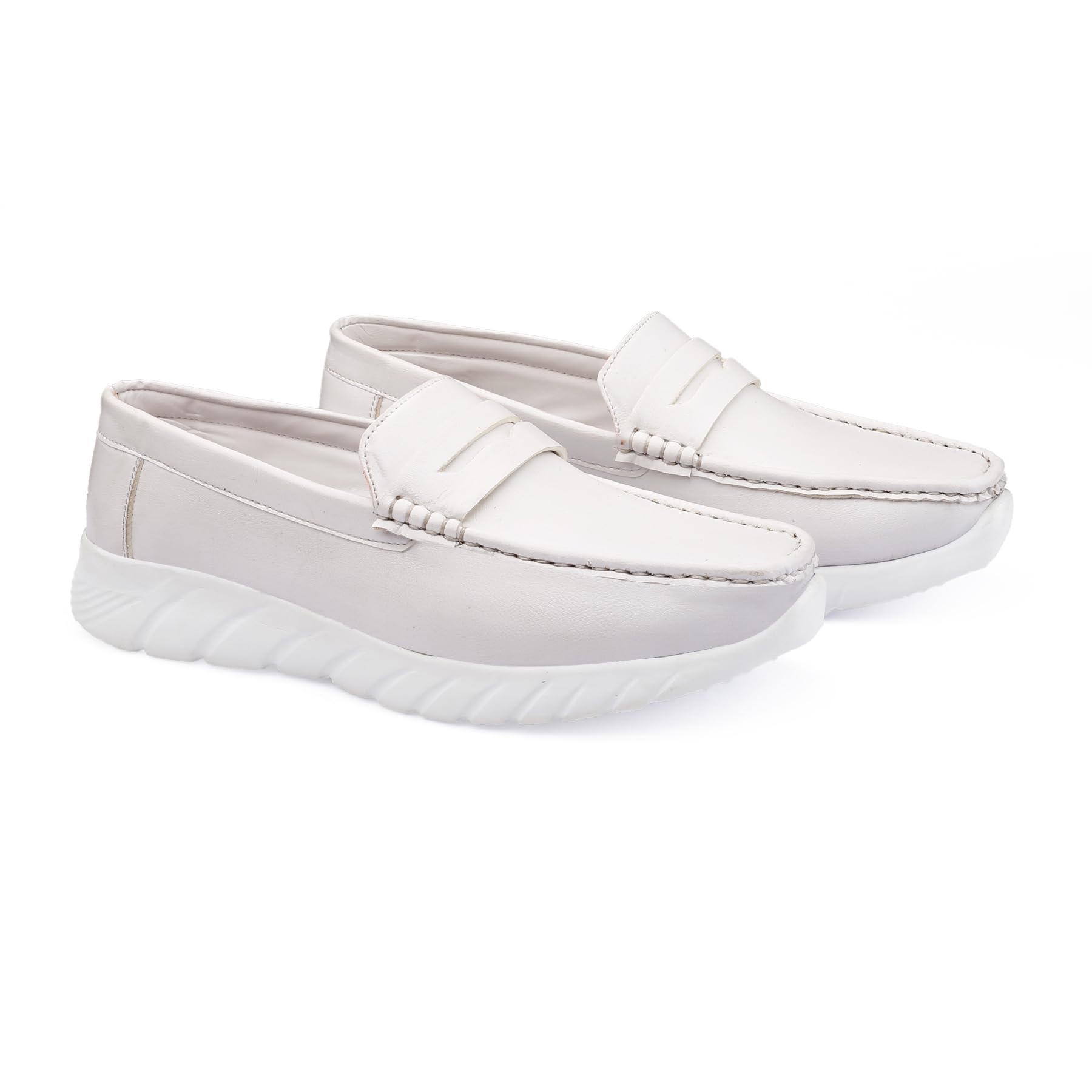 BXXY Mens Light Weight White Casual Slip-On Loafers and Moccasins Shoes with Pu Material. - 7 UK (B0CYXT55SG) Amazon Price History, Amazon Price Tracker