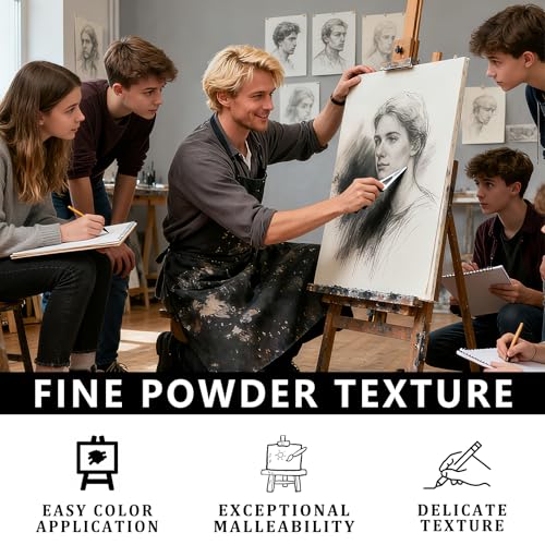 xixisusu Charcoal Powder for Drawing & Art - Ideal for Sketching, Shading & Blending - Professional Artist Grade (4 Ounces) - Thumbnail 4