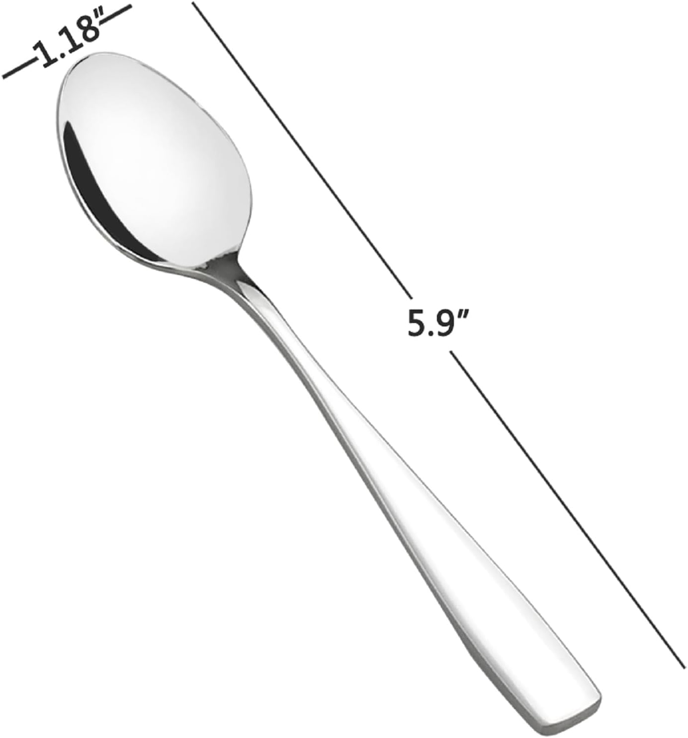 16-Piece Stainless Steel Teaspoons, 5.9-Inch