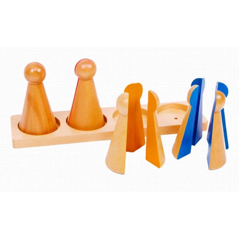 Montessori Bruch-Personen aus Holz Mathematikmaterial | Bruch-Lernblöcke mit Aufbewahrungstablett, Kinderfrüher Bruchkonzept-Lehrspielzeug