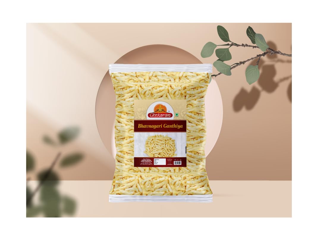 Ghotaram Bhavnagari Gathiya Namkeen for Foodie Indians, Gujarati Ganthiya Snacks, Chai-Coffee Teatime Non-Spicy Nashta, Lite Snack For All Age Groups, Bachcho Ka Favourite Savoury Snack-350g*1Pack image 4