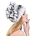 Queenfur Rabbit Fur Hat - Winter Fashion Knit Hats Women Real Fur Warm Skullies Beanie (Color1)