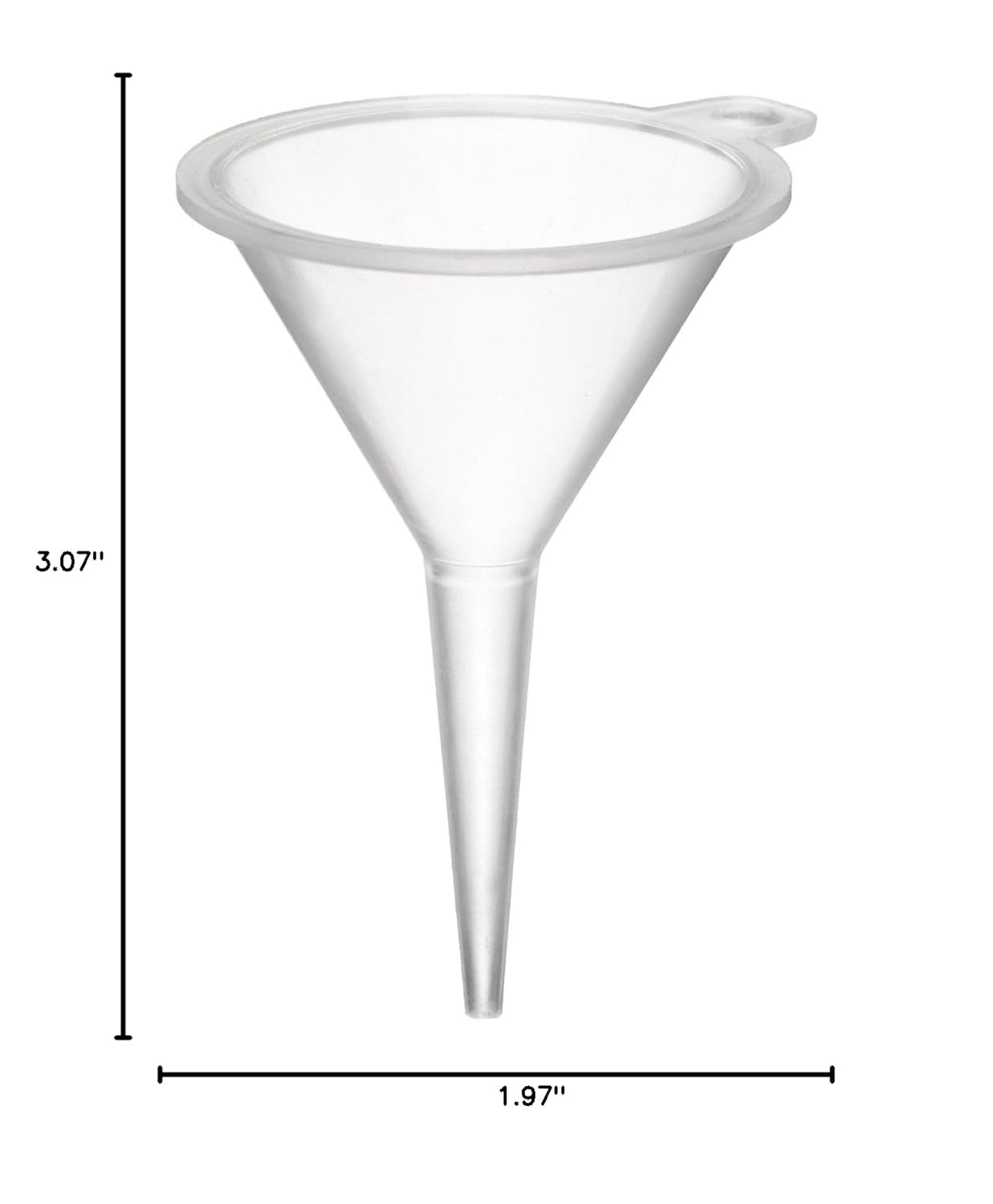 Azlon 542365-04 Polypropylene Economy Lightweight Lab Funnel, 9mm OD Stem, 50mm Top ID, 78mm Overall Height (Case of 10)