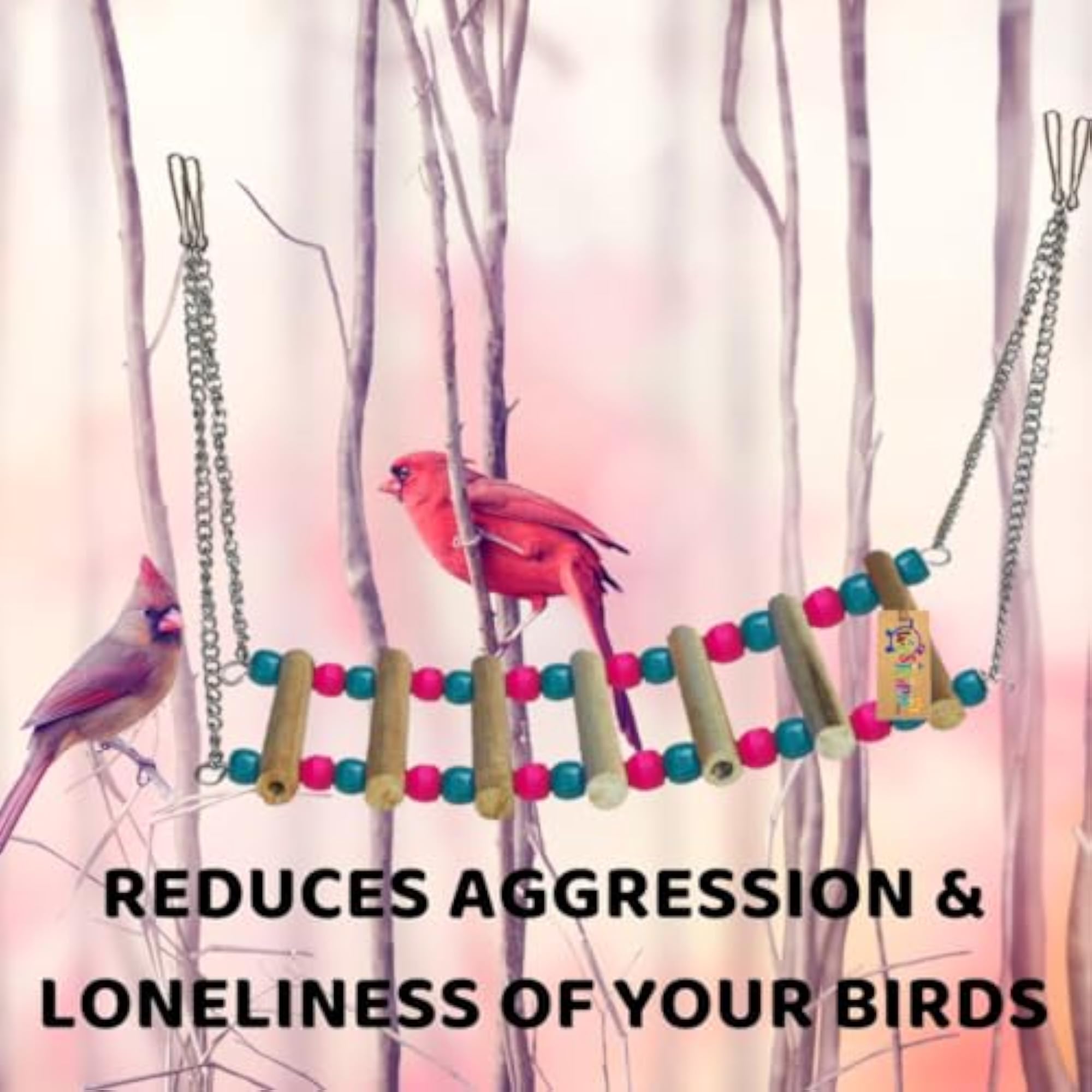 Vibrant 26cm Ladder Chain Toy for Parrots & Budgies