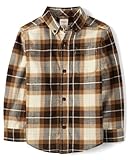 Gymboree,and Toddler Long Sleeve Plaid Button Up Shirts,Brown Plaid,8