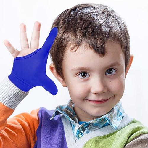 Image of Yxmeiguo 4pcs Thumb Sucking Guard Gloves Kids Anti Thumb Sucking Glove Chewy Compression Thumb Sucking Stop Nail Biting Finger Biting Glove for Kids Thumb Guard for Ages 5-12