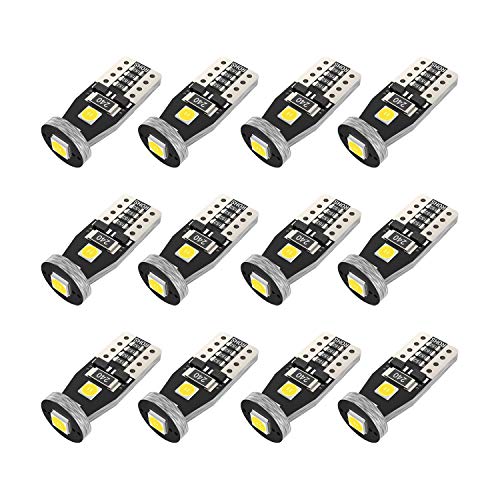 194 LED Car Bulb 3030 Chipset T10 194 168 SMD W5W LED Wedge Light 1.5W 12V License Plate Light Turn Light Signal Light Trunk Lamp Clearance Lights -12pcs
