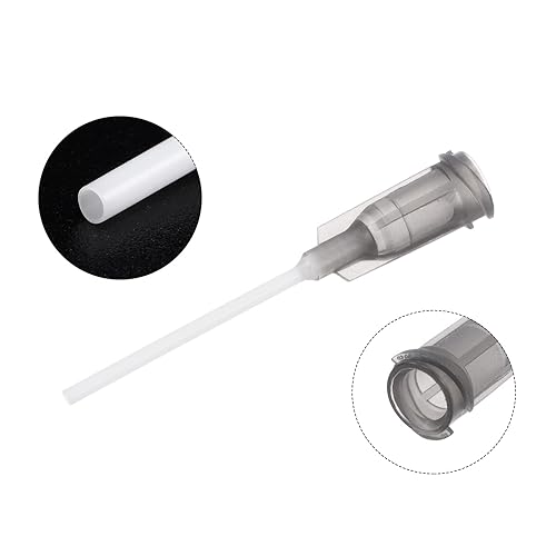 Miniatura 4 de uxcell 20 agujas dispensadoras de plástico de 16 G, tubo de aguja de pegamento PTFE de 1 pulgada, puntas de bloqueo Luer Blunt con aguja flexible de