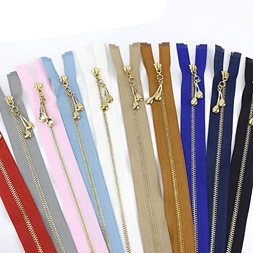 Cremalleras, kit de reparación de cremalleras, 2/5 piezas 3# Cremallera de metal con bloqueo automático 15/18/20/25/30/40/50/60/70 cm Cremallera cerrada y abierta for bolsas de coser Cartera de bolsil