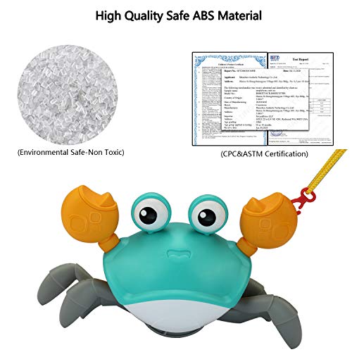 COUOMOXA Bath Toys for Toddler 1-3 Years Amphibious Cute Wind Up Swimming Crab Bath Toys for Toddlers,Babies,Kids - 2 in 1 Baby Bathtub Pool Toys- Push and Pull Toy,Walking-a-Long Toys - Thumbnail 4