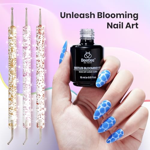 Image of Beetles Nail Art Brushes 31pcs Blooming Gel Nail Polish Clear UV LED Kit | Create blooming effects with 31pcs brushes and gel polish for watercolor, floral and marble nail designs