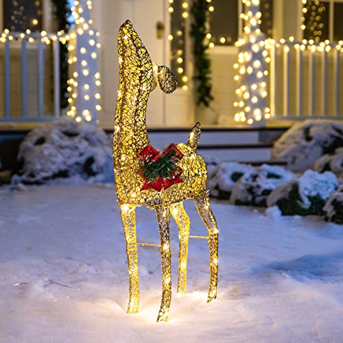 Joiedomi 30602 Reindeer Christmas Decoration, 100 Led Lighted Christmas Outdoor Decorations Xmas Deer Yard Lights Decor thumb #2