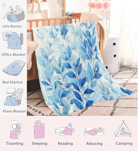 Couverture feuilles bleues chaude et douce contre les nuits fraîches