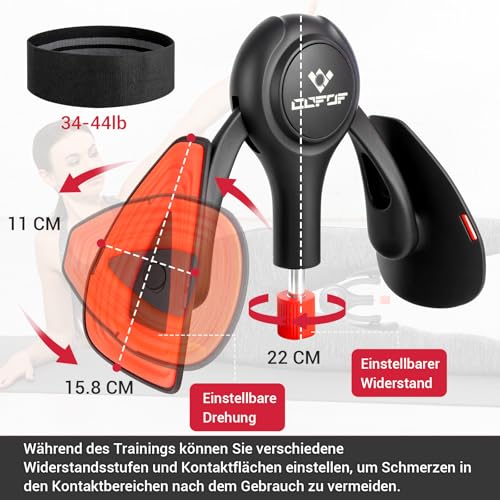 Oberschenkeltrainer, 15-70 lbs Beckenbodentrainer für Frau, Multifunktionaler Gesäßtrainer, Po Trainer mit Resistance Bands, Beinpresse für Zuhause, Beckenboden Trainingsgerät zum Formen, Yoga