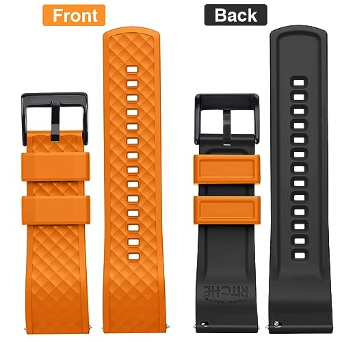 Image of Ritche Christmas Gift Silicone Watch Bands 18mm 20mm 22mm 24mm Quick Release Rubber Watch Bands for Men, White Elephant Gifts, Stocking Stuffers For Men