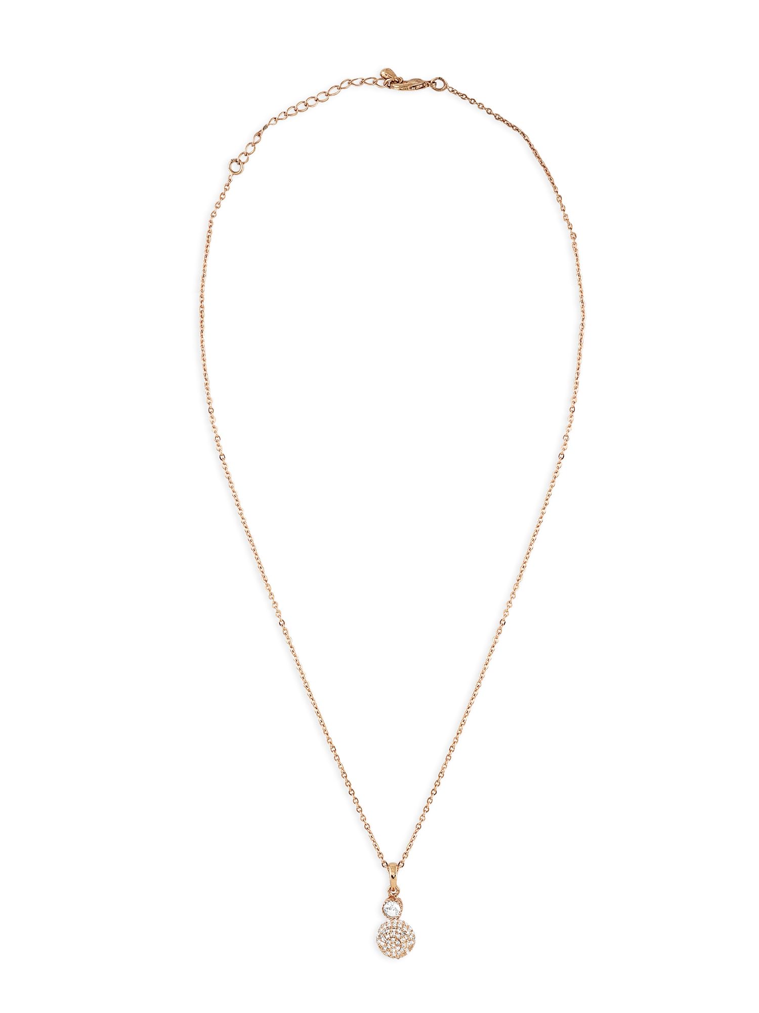 ZAVERI PEARLS Rose Gold Contemporary Cubic Zirconia Embellished Pendant & Chain For Women-ZPFK16614 (B0CKTLTTC1) Amazon Price History, Amazon Price Tracker