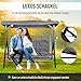 Outsunny Hollywoodschaukel 3-Sitzer, Schaukelbank mit Verstellbarem Sonnendach, Gartenschaukel mit Kissen, bis 270 kg Belastbar, Metall, Texteline, Grau, 200 x 115 x 168 cm