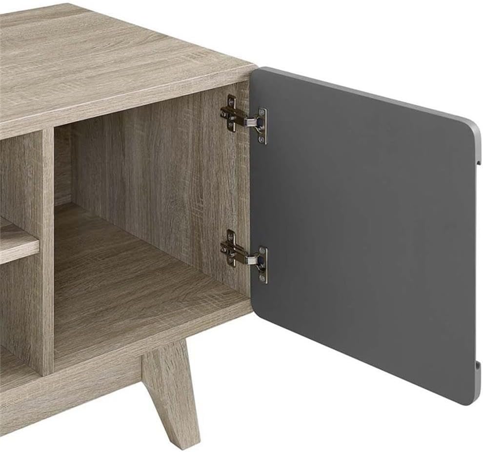 Modway Tread 70" Mid-Century Modern Media Console Entertainment TV Stand in Natural Gray
