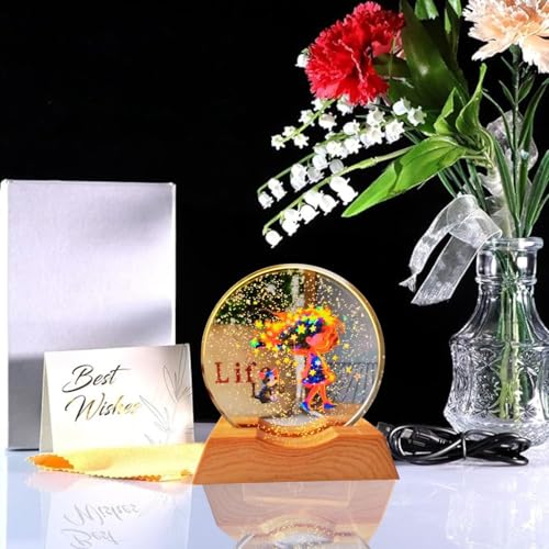 Image of One94Store 3D Acrylic LED Night Light - Warm White & Dream Girl Design with Durable Plastic Base, Decorative Table Lamp for Bedroom, Living Room, Kids Room, Study & Home Decor Gifting