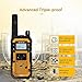 Retevis RB648 Walkie Talkie, Waterproof 2 Way Radios IP67, Dual PTT, 2000mAh Type-C, Heavy Duty Walkie Talkie with Earpiece And Microphone For Construction Site Contractors (4 Pack, Yellow)