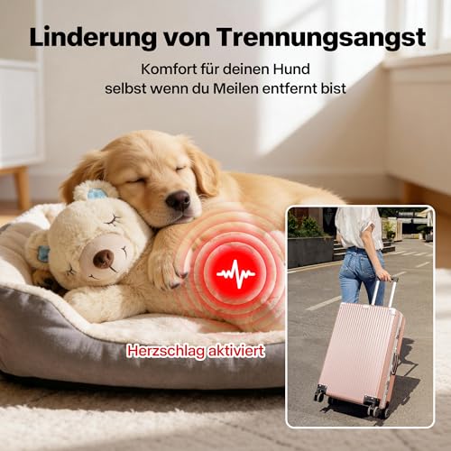 Pet Prime Hundeherzschlag Spielzeug Welpe Verhaltenshilfe Spielzeug Herzschlag Plüschtier für Haustier Plüsch Welpenspielzeug - Plüschbär (Bär mit Herzschlag)