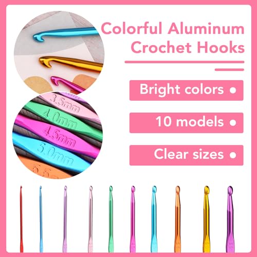 Crochet Hook Set, 60 Pcs Crochet Needles Set including Storage Case - Image 3