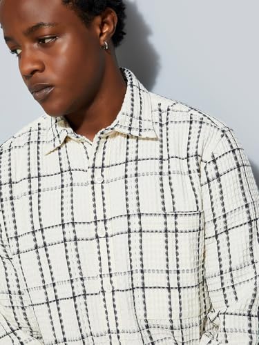 Image of Max Men's Cotton URB N Regular Fit Checked Casual Shirt