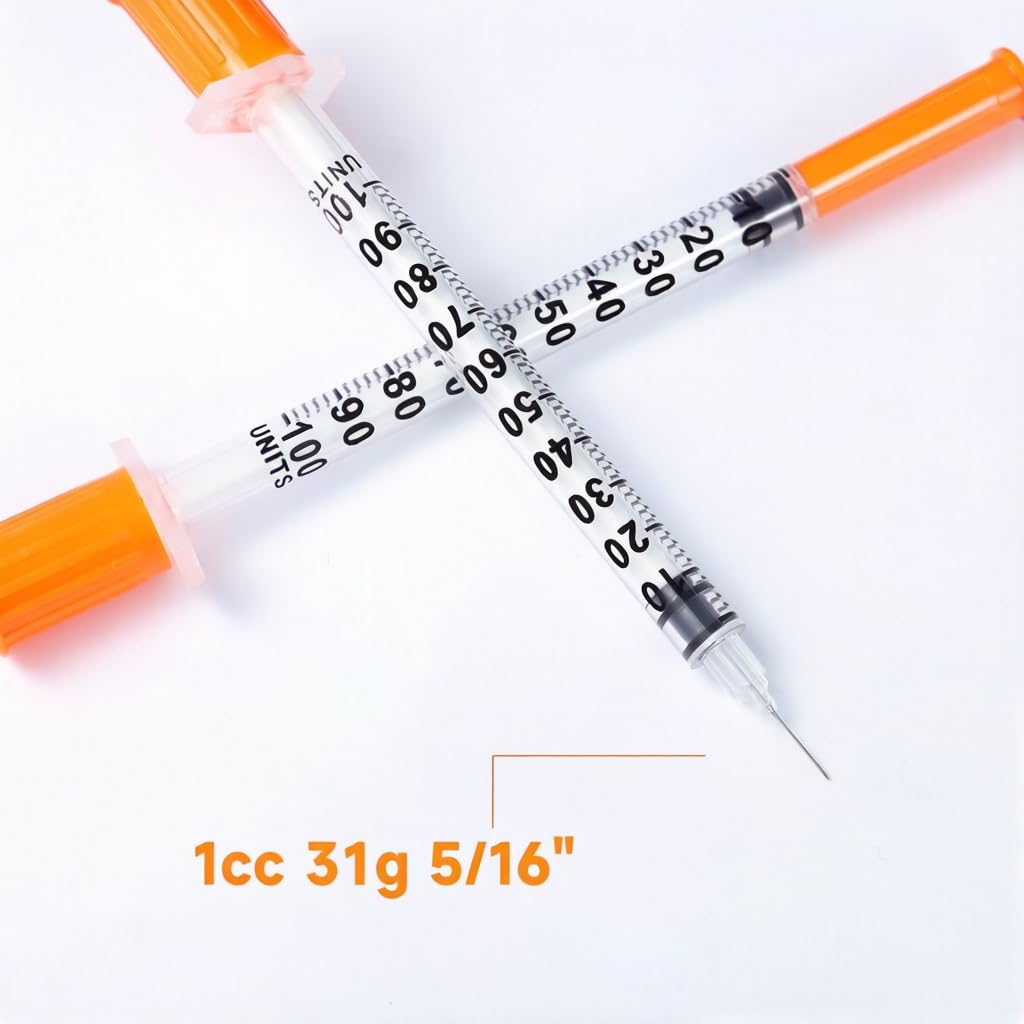 1ml 31G 5/16 inch (8mm) 50 Pcs Syringe with Needles — Amazon image 2