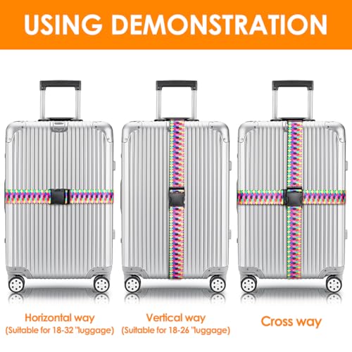 Image of Gutsdoor Colorful 2 Pack Luggage Straps for Suitcases Travel Belt Connector Holds Suitcase Add a Bag Premium Accessories Unique Adjustable Strap