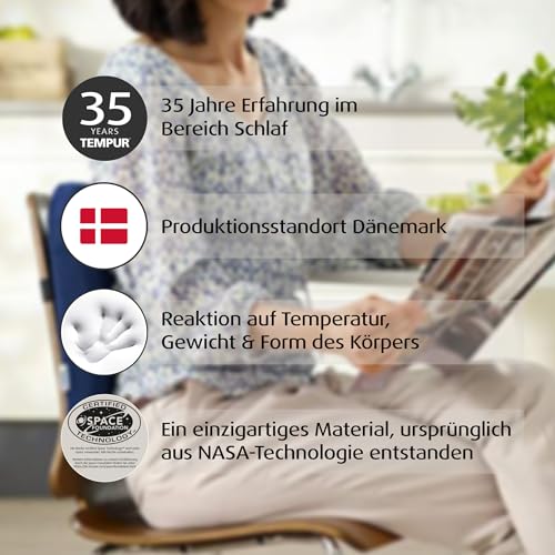 TEMPUR Transit Lordosekissen Memory Foam, ergonomisches Lendenkissen für Unterwegs und Zuhause, 30 x 25 cm