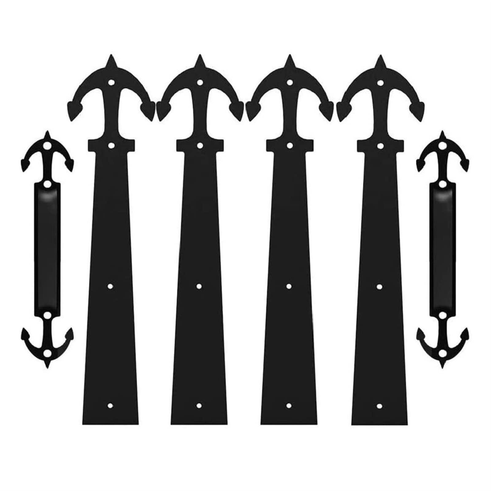 Shundeed Anchor 6Pcs Steel Garage Door Hardware Kit, Decorative Garage Door Hinge Handle, Metal Door, Wooden Door And Other Hardware(Anchor)