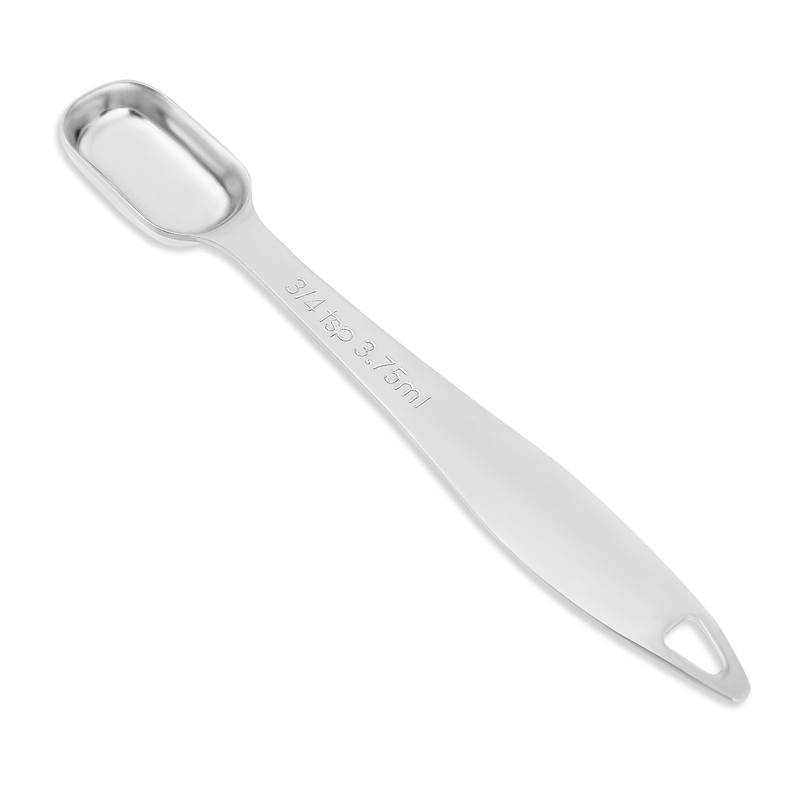 Kacutor Cucchiaio Dosatore In Acciaio Inox - 3/4 Di Cucchiaino (3.75 Ml) - Misurino Singolo Rettangolare Con Manico Lungo - 2