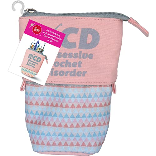 Image of Boye 42-40165 ''OCD'' Fabric Crochet Storage Bag with Zipper, 5.75 inch x 7 inch, Multicolor