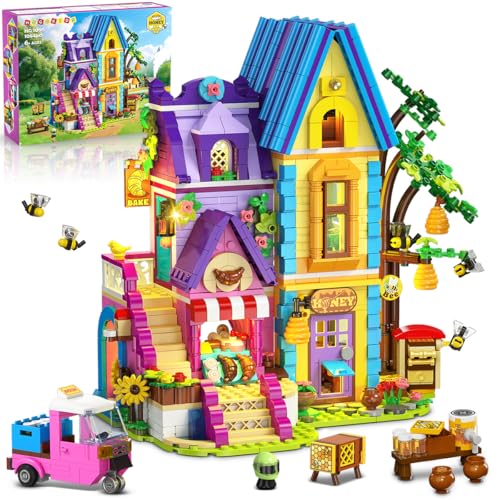 HOGOKIDS Girls Friends Baking House Building Toy with LED Light for Kids