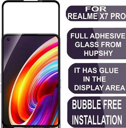 Image of Screen Protector for RealMe X7 Pro (Black) Tempered Glass Edge-to-Edge 6D Screen Guard With Installation Kit