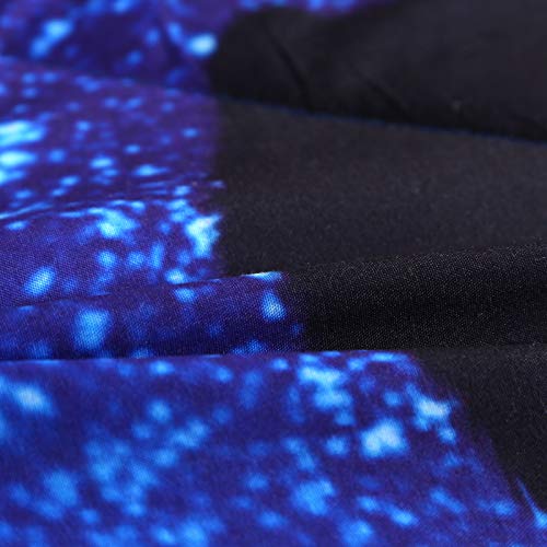 Wowelife Blue Wolf Bed Set Twin 5 Piece Wolf Howling Twin Size Comforter Set(Twin, Lonely Wolf) #TOP4