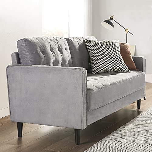 Image of ZINUS Benton Velvet Sofa Couch, Easy, Tool-Free Assembly, Grey Velvet